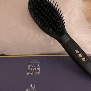 U•SPICY HAIR IRON BRUSH STRAIGHTNER